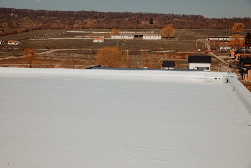 The installation process of a Sika Sarnafil PVC roofing membrane