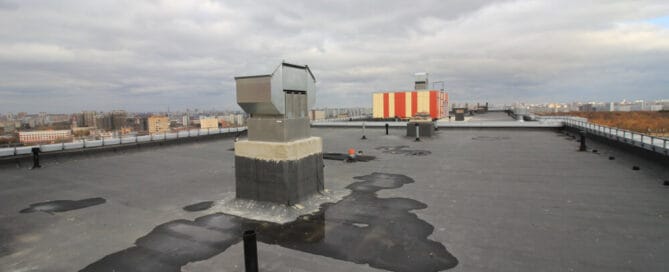Commercial roof leaks can start from anywhere, including flashing, seams, and drains.